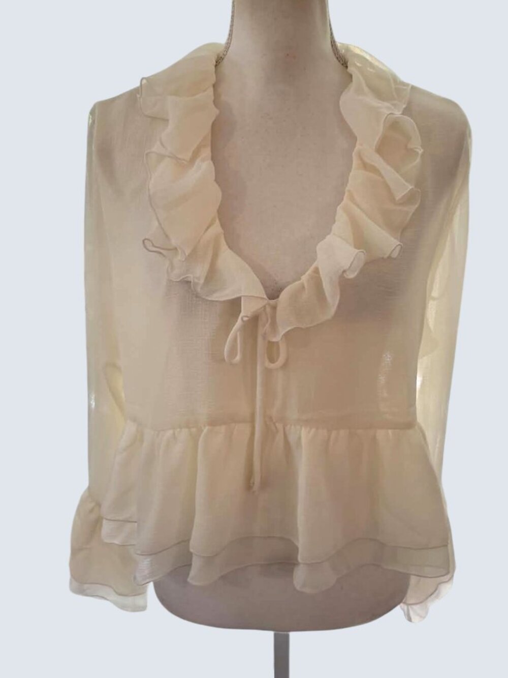 Jessica Simpson Cream Ruffle Blouse NWT - Picture 5 of 9